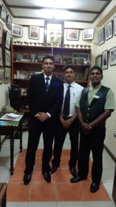 Grand Oriental Hotel Museum with (l to r) Mr. Chandika, Mr. Nandana and Mr. Dushaatha. 
