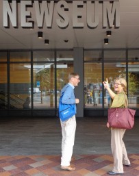 Peat O'Neil (r) and David Stanton at the Newseum, Washington DC.